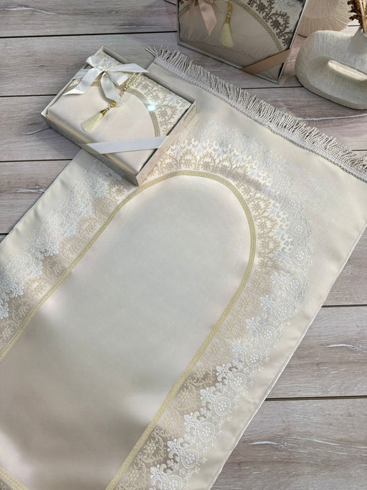 بكج سجادة صلاة ستان ومسبحه لولو-- satan prayer mat with tasbih