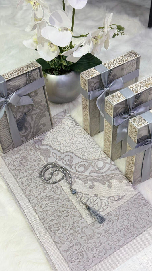 سجادة صلاة تفتا تركي مع مسبحة لؤلؤ – بكج أنيق