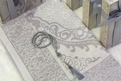 سجادة صلاة تفتا تركي مع مسبحة لؤلؤ – بكج أنيق