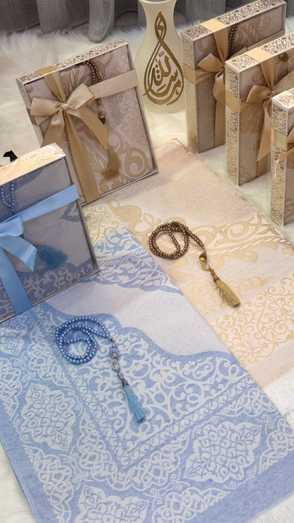 سجادة صلاة تفتا تركي مع مسبحة لؤلؤ – بكج أنيق