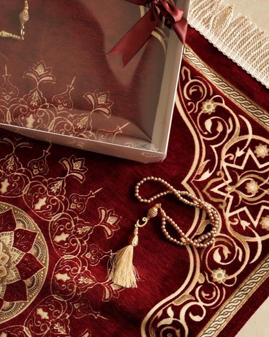 بكج سجادة صلاة عثماني مع مسبحة – هدية أنيقة