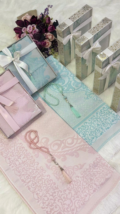 سجادة صلاة تفتا تركي مع مسبحة لؤلؤ – بكج أنيق